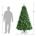 thumbnail image 4 of Costway 7ft Pre-lit Hinged Artificial Christmas Tree w/Pine Cones & Red Berries, 4 of 10