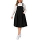 thumbnail image 2 of Vestido de tirantes ajustables plisado para mujer de tallas grandes Agnes Orinda, overol casual de pana con bolsillos 2X negro, 2 of 6