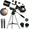 Telescope for Kids& Beginners 300/70mm Aperture Astronomical Refractor Telescope, Tripod & Finder Scope, Portable Travel Telescope with Smartphone Holder