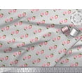 thumbnail image 3 of Soimoi Gray Poly Georgette Fabric Strawberry Fruit Printed Craft Fabric by the Yard 42 Inch Wide, 3 of 3