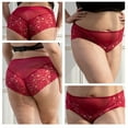thumbnail image 2 of Cinvik Lace Briefs for Women Black Cheeky Underwear High Waisted Sexy Panties , 6 Pack, Sizes to 3XL, 2 of 6