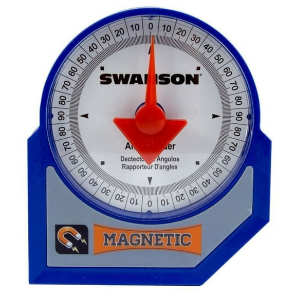 Swanson Tool Co Composite Magnetic Angle Finder for Easy Square Measurements, 4 Quadrants, Chart On Back, Model AF006M