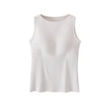 thumbnail image 2 of Women's Padded Tank Top Wide Strap Built-in Bra, Slim Fit Sleeveless Summer Vest, Solid Color Base Layer, Shoulder Shaping Ribbed Shirt, Breathable Camisole, 2 of 7