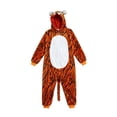 thumbnail image 4 of Ruyang Tiger Plush Hooded Jumpsuit for Baby Boys Girls Zipper Long Sleeve Bodysuits with Ears Kids Cute Animal Onesie, 4 of 4