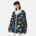 thumbnail image 4 of Pofeuu Undersea Animals Print Sun Protection Outdoor Lightweight Full Zip UV Cooling Hoodie Long Sleeve Summer Clothing for Outdoor Hiking-Small, 4 of 5