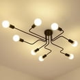 thumbnail image 1 of Lámpara de techo 8 luces E27 vintage industrial, Edison 8 cabezas metal hierro vintage lámparas industriales retro lámpara colgante comedor hotel dormitorio hogar accesorios de iluminación, 1 of 5