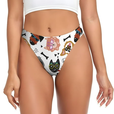 Sigee Hip Hop Dog for Women s G-String Panty  Low Rise  Soft Lace Perfect for Everyday Wear or Special Occasions-Medium