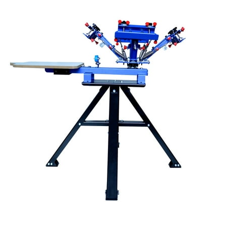 TECHTONGDA 4 Color 1 Station Screen Printing Machine with Micro-Registration Stand T-Shirt Printing