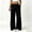 Black, variant on Women's Linen-Blend Straight Leg Pants, Elastic Drawstring Waist, All-Match Casual Trousers with Pockets for Daily Outfit Pink XXL