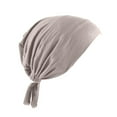 thumbnail image 2 of Women's Muslim Elastic Band Ethnic Hijab Solid Color Adjustable Small Cap Tube Cap Wrapped Turban Cap Lace Up, 2 of 3