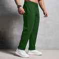 thumbnail image 6 of Men's Lightweight Sweatpants Cotton Yoga Pants Baggy Sweat Drawstring Elastic Waist Pants Open Bottom Lounge Jogger Sweatpants with Pockets Dark Green XXXL, 6 of 6