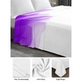 thumbnail image 6 of Purple Twim Size Flat Sheet, Wrinkleproof & Fadeproof Cooling Flat Bed Sheet Only, Boho Modern Floral Abstract Ombre Leaf White Breathable Soft Bedding Top Sheets 66 x 96 Inches, 6 of 8