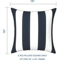 thumbnail image 2 of Outdoor Throw Pillow Covers Set of 2, Patio Waterproof Pillow Cases Fade Resistant Accent Pillow Covers for Home and Garden Furniture Decoration, 18"x18", Cabana Navy, 2 of 6