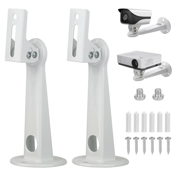 TSV Universal Wall Mount Bracket Fit for Mini Projector, CCTV Camera & Webcam, 7.8" Adjustable Arm, 11 lbs Load Capacity, 360° Rotation, White