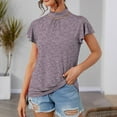 thumbnail image 1 of Fiudx Tops para Mujer Blusa de Manga Corta con Volantes Sólidos, Informal, Cómoda Ya La Moda para Mujer, 1 of 4