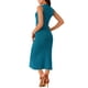 thumbnail image 3 of Vestido de suéter midi sin mangas de punto acanalado para mujer INSPIRE CHIC, elegante y casual con cuello simulado, 3 of 5
