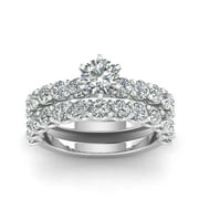 Certified 3.25ctw Diamond Solitaire Engagement Ring Bridal Set in 14k White Gold (G-H, I1)