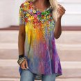 thumbnail image 2 of Blusa de manga corta con cuello redondo de verano para mujer Pompotops hkajfhjk468728, 2 of 5