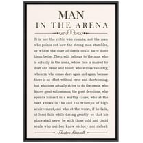 IDEA4WALL Framed Canvas Print Man in the Arena' Speech Inspirational Quote Illustrations Wall Art Contemporary Relax/Calm Artwork for Living Room, Bedroom, Office - 24"x36" BLACK