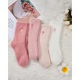 thumbnail image 4 of PUMIER Womens Fuzzy Fluffy Cozy Warm Super Soft Slipper Socks Microfiber 3-8 Pairs Home Socks For Christmas, 4 of 5