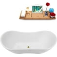 thumbnail image 2 of 71" Streamline NB5140BGL Soaking Freestanding Tub and Tray With Internal Drain in Brushed Gold, 2 of 7