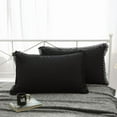thumbnail image 4 of Black Lace Bed Pillow Shams Eyelet Crocheted Pillowcases King Size Pure Cotton 2PCS 20"x36", 4 of 9