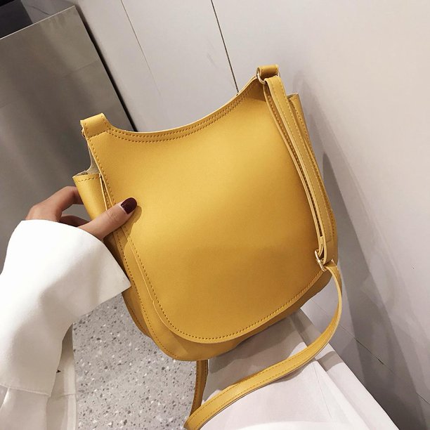 Bolsa de hombro de color sólido de cuero PU para niñas, cruzados de cadena grande para mujeres Tmvgtek Para Estrenar