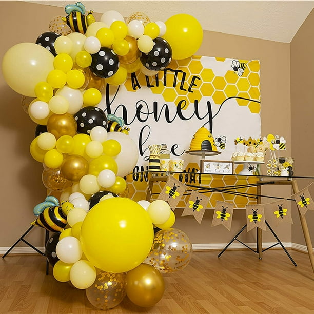 GEEKEO Bee Balloon Garland Arch Kit, Bee Gender Reveal Party Supplies