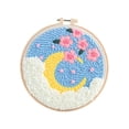 thumbnail image 3 of Punch Embroidery Instructions Landscape DIY Basic Tools Pattern Sewing Hooking for Bathroom Home Rug Making , Moon, 3 of 8