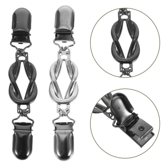 LULULION 2Pcs Vintage Metal Cardigan Clips with Chain Elegant Alloy Sweater Shawl Clasps