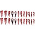 thumbnail image 3 of Fofosbeauty 24pcs Presson False Nail Tips Full Cover Fake Nails,Stiletto Love death, 3 of 9