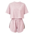 thumbnail image 4 of CQXIDFH Pajamas Set for Women Side Split Shorts and Top Set 2 Piece Cute Comfy Summer Loungewear Soft PJ Loungewear Sleepwear, 4 of 6