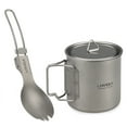 thumbnail image 1 of Lixada Tasse de Camping Pliable Ultralégère en Titane et Ensemble de Spork pour Aventures en Plein Air, Design Compact et Durable pour Randonnée, Sac à Dos et Survie, 1 of 6
