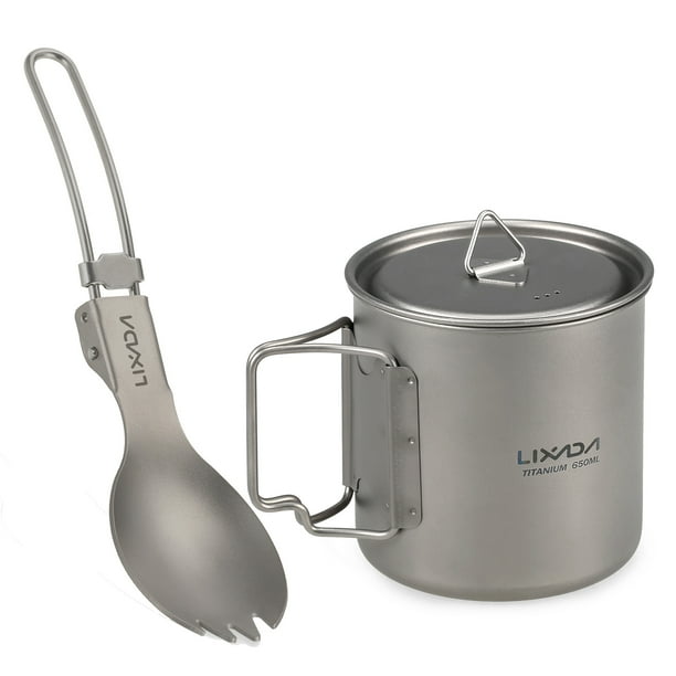 Equipo de camping Juego de utensilios de cocina Lixada 300 ml / 350 ml / 550 ml / 650 ml taza de tit Lixada Equipo de camping