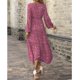 thumbnail image 4 of Vestido de manga larga,Vestido largo para mujer Vestido con abertura lateral en V Vestido largo floral Diseño revolucionario, 4 of 6
