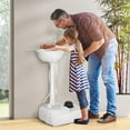 thumbnail image 4 of Gymax Portable Wash Sink Camping Sink Wash Basin Stand w/ Wheels & Foot Pump, 4 of 9