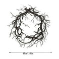 thumbnail image 3 of 18 Inch Black Twig Halloween Wreath for Front Door - Artificial Dead Branch Garland for Indoor Outdoor Party Home Decor, 3 of 5