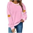 thumbnail image 2 of Womens Sweatshirts Plus Size Thanksgiving Pumpkin Printed Long Sleeve Round Neck Loose Top Sweatshirt,Tops for Women, 2 of 4