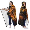 thumbnail image 2 of Vibrant Golden Lion Wearable Blanket Hoodies for Women Men Adults Soft Warm Paint Splatter Cool Lions Hooded Blankets for Sofa Bed Decor 50x60 Inch, 2 of 5