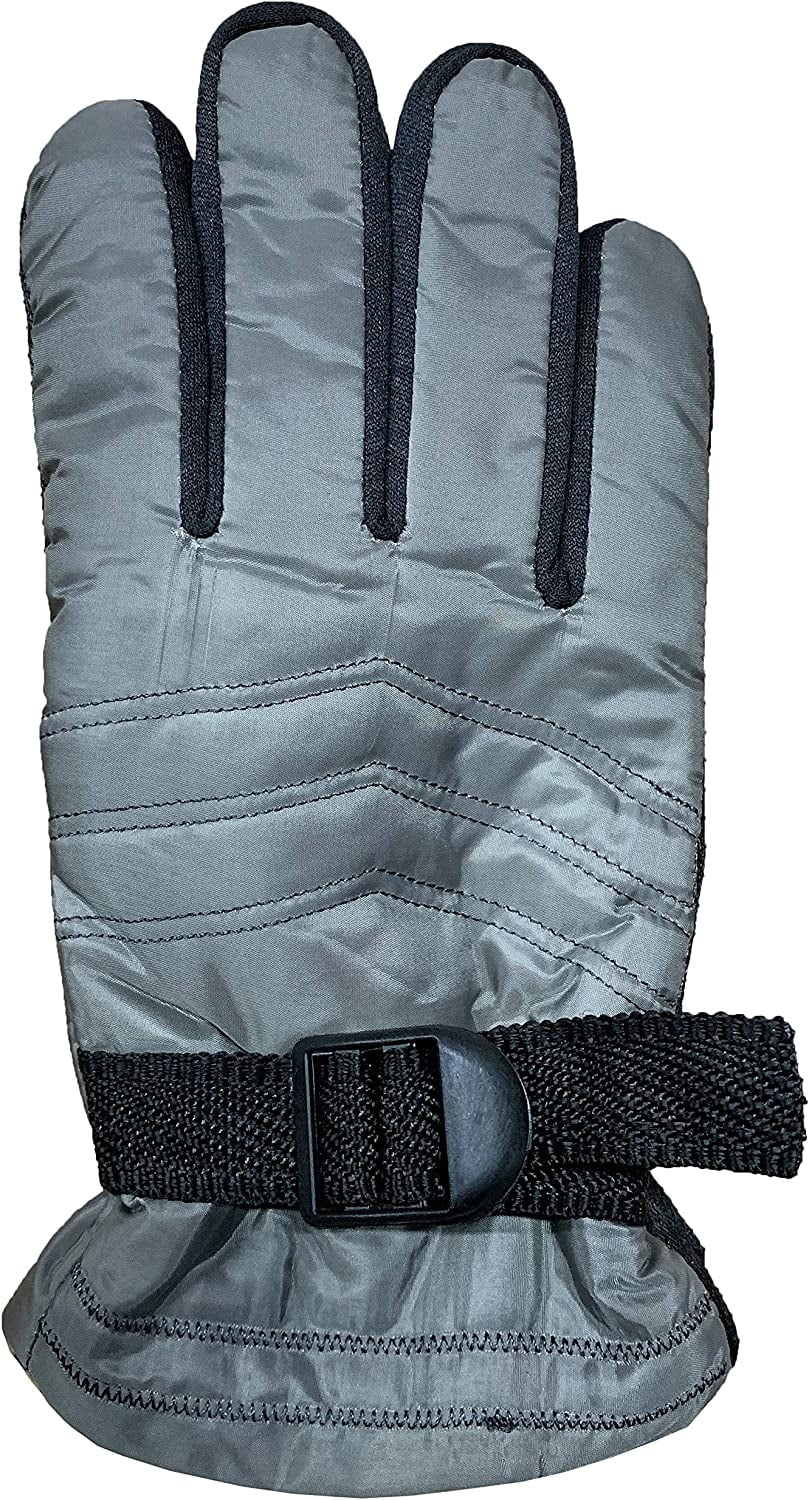 SOCKS'NBULK Winter Ski Gloves Fleece Lined Adjustable Strap Water Resistant For Men, Women, Kids