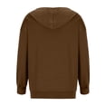 thumbnail image 4 of Soft Fleece Zip-Up Hoodie for Women, Long Sleeve Drawstring Open Front Sweatshirt - Loose Fit Casual Fall Winter Jacket Earthy Yellow L, 4 of 6