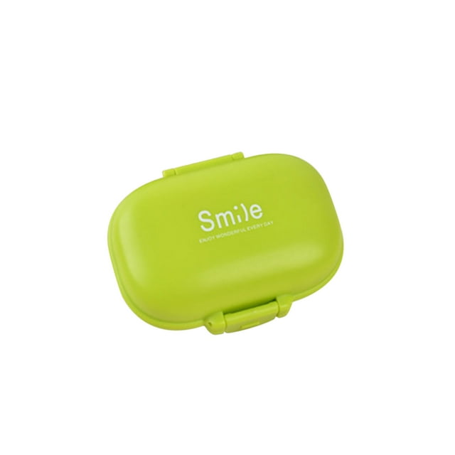 Caja de almacenamiento de plástico Organizador de pastillas Caja de pastillas de 4 compartimentos Estuche de almacenamiento portátil