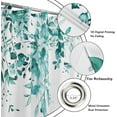 thumbnail image 5 of Teal Eucalyptus Leaves Shower Curtain, Teal Blue and Gold Watercolor Leaves Botanical Plants Bathroom Curtain Waterproof Fabric Machine Washable with Hooks, 36" Wx72 L, 5 of 6