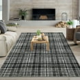 thumbnail image 2 of GlowSol 5'x7' Area Rug Modern Plaid Rug Washable Rug Farmhouse Carpet Non-Shedding Throw Rug for Dining Room Home Office, Gray, 2 of 8