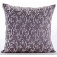 thumbnail image 1 of Euro Pillow Covers, Light Purple Euro Sham Covers 26x26 inch (65x65 cm), Silk Euro Pillowcases, Nature & Floral, Leaf, Beaded, Contemporary Euro Size Pillow - Two Tone White Leaf, 1 of 3