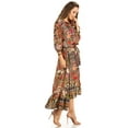 thumbnail image 4 of Sakkas Andreas Women's Maxi Long Sleeve Button Down Floral Ruffle Dress Pockets - 591-Multi - L/XL, 4 of 5