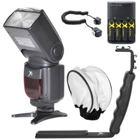 F260N Elite Series Digital Auto Power Zoom Auto-Focus Camera Flash w/LCD Display Kit For Nikon DF, D90, D3000, D3100, D3200, D3300, D5000, D5100, D5200, D5300, D5500, D7000, D7100, D7200, (Nikon D5200 Kit Best Price)