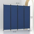 GOJOOASIS Room Divider, 4Panel Folding Privacy Screen, 88in Portable Separating with Metal Feet