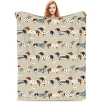 Dachshunds Dog Flannel Fleece Bed Blanket Throw Blanket Lightweight Cozy Plush Blanket for Bedroom Living Rooms Sofa Couch 60"x50"