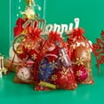 thumbnail image 3 of 100pcs Snowflake Organza Bags Christmas 4x6 inch, Red Drawstring Mesh Gift Pouches for Jewelry Candy Party Favor, 3 of 5